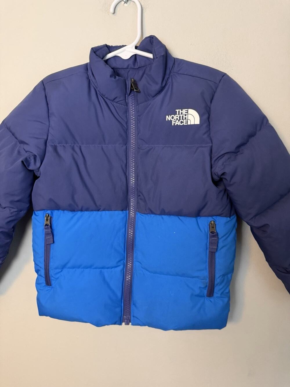 The North Face Toddler Boys Down Filled Puffer Coat Reversible Blue 3T